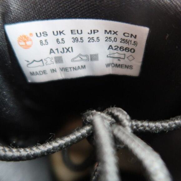 Timberland Shoes Womens 8.5 Boots Fashion Block Heel Lace Up Leather Waterproof - Picture 8 of 15